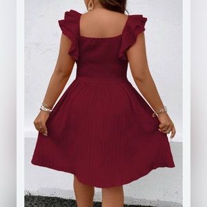 Sangria Red Stretch Jersey Like Material Summer Sleeveless Tank Dress Size Large